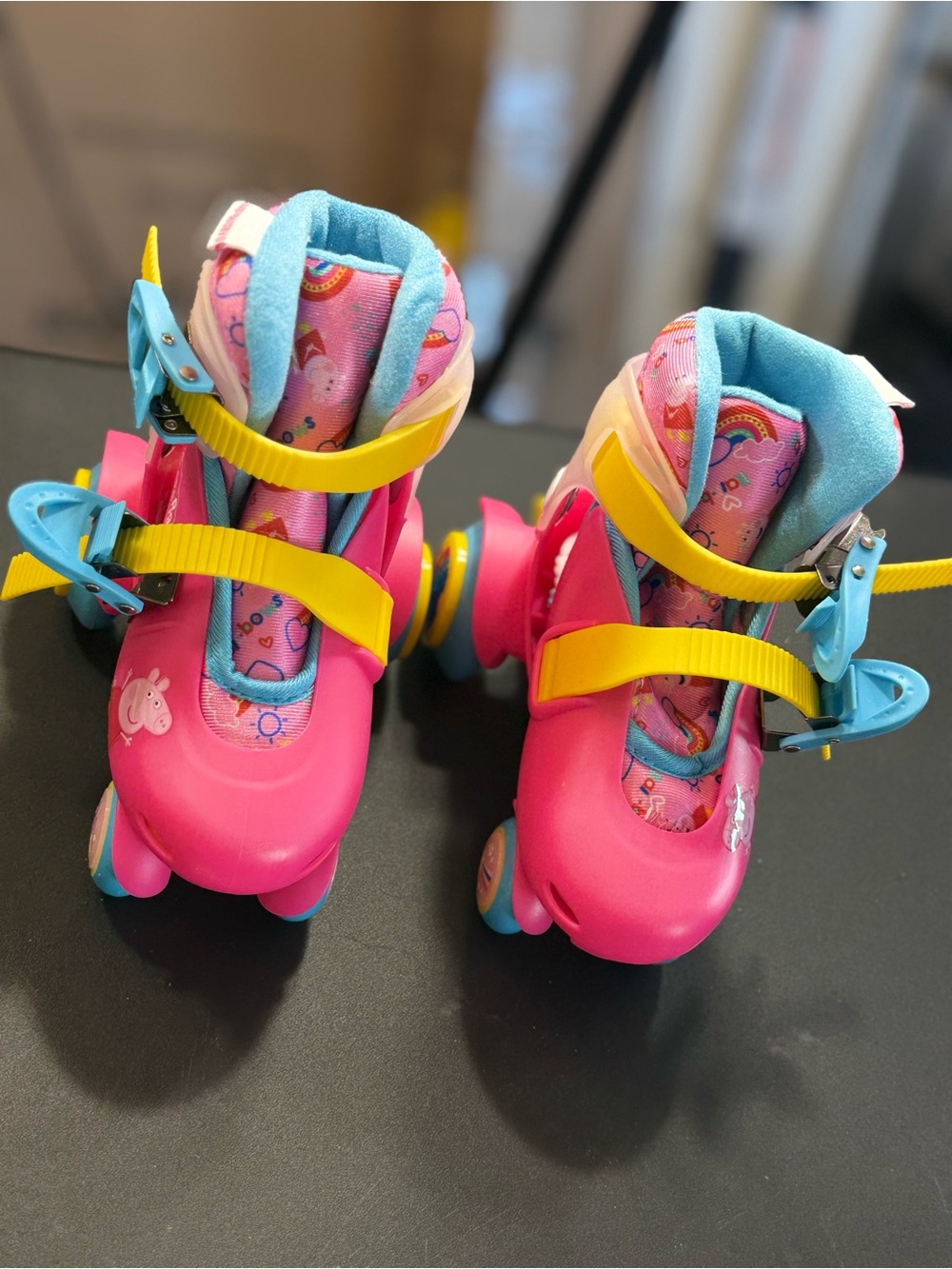 Peppa Pig Trainer Roller Skates Adjustable Sizes J9-J12 NIB Kids Quad Skates